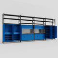 M2222 Modular Work Bench with Shelves - H3100mm x W7500mm