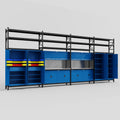 M2222 Modular Work Bench with Shelves - H3100mm x W7500mm