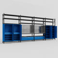 M2222 Modular Work Bench with Shelves - H3100mm x W7500mm