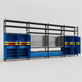 M2222 Modular Work Bench with Shelves - H3100mm x W7500mm