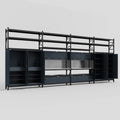 M2222 Modular Work Bench with Shelves - H3100mm x W7500mm | Stainless WBT | Dark Grey