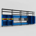 M2222 Modular Work Bench with Shelves - H3100mm x W7500mm