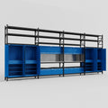 M2222 Modular Work Bench with Shelves - H3100mm x W7500mm