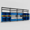 M2222 Modular Work Bench with Shelves - H3100mm x W7500mm