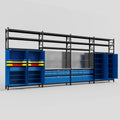 M2222 Modular Work Bench with Shelves - H3100mm x W7500mm