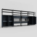 M2222 Modular Work Bench with Shelves - H3100mm x W7500mm | Stainless WBT | Dark Grey