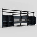 M2222 Modular Work Bench with Shelves - H3100mm x W7500mm | Stainless WBT | Dark Grey
