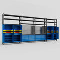 M2222 Modular Work Bench with Shelves - H3100mm x W7500mm