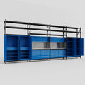 M2222 Modular Work Bench with Shelves - H3100mm x W7500mm