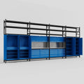 M2222 Modular Work Bench with Shelves - H3100mm x W7500mm
