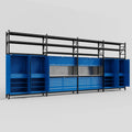 M2222 Modular Work Bench with Shelves - H3100mm x W7500mm
