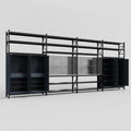 M2222 Modular Work Bench with Shelves - H3100mm x W7500mm | Stainless WBT | Dark Grey