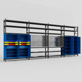 M2222 Modular Work Bench with Shelves - H3100mm x W7500mm