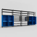 M2222 Modular Work Bench with Shelves - H3100mm x W7500mm