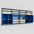 M2222 Modular Work Bench with Shelves - H3100mm x W7500mm