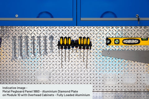 Metal Pegboard Panel 1860 - Aluminium Diamond Plate