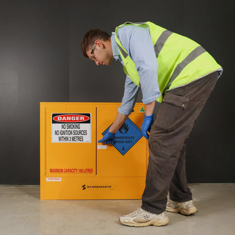 Steelspan - 100L - Dangerous When Wet Storage Cabinet