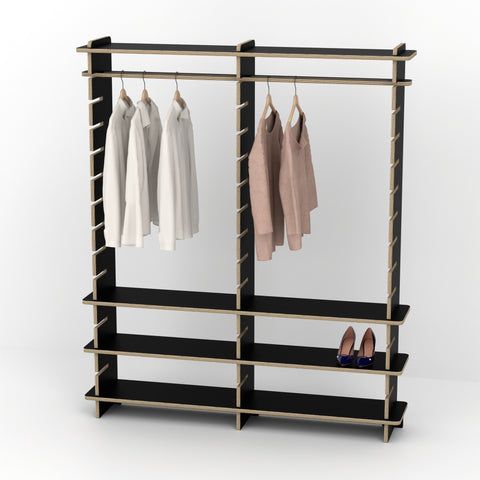 Shelvr Double Bay Clothing Rack | H1835 x D290mm