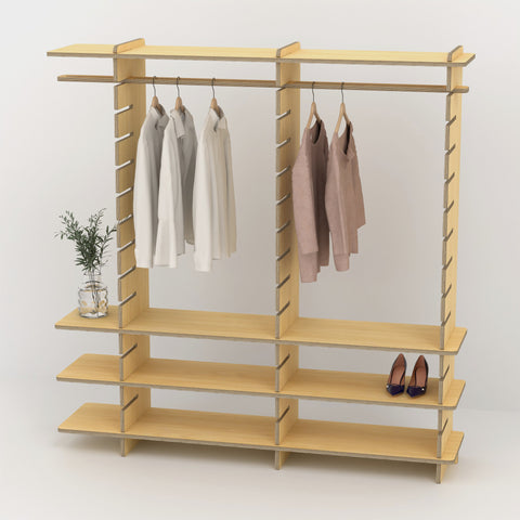 Shelvr Double Bay Clothing Rack | H1835 x D390mm