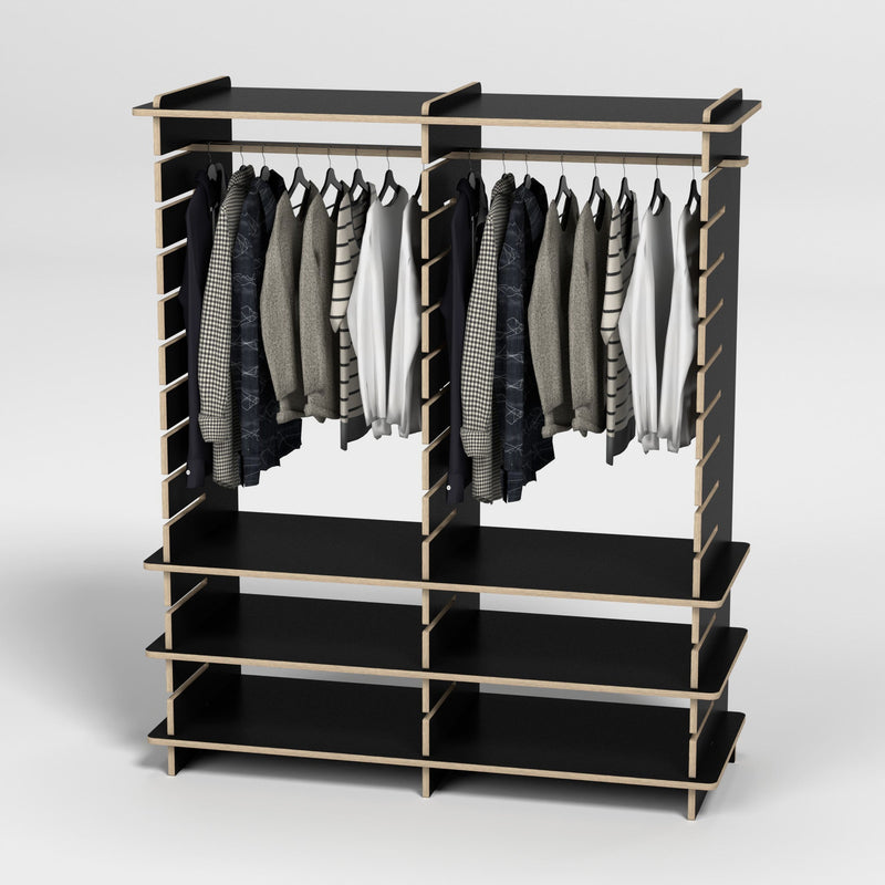 Shelvr Double Bay Clothing Rack | H1835 x D590mm