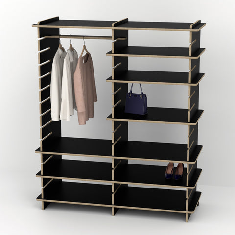 Shelvr Double Bay Clothing Rack | H1835 x D590mm