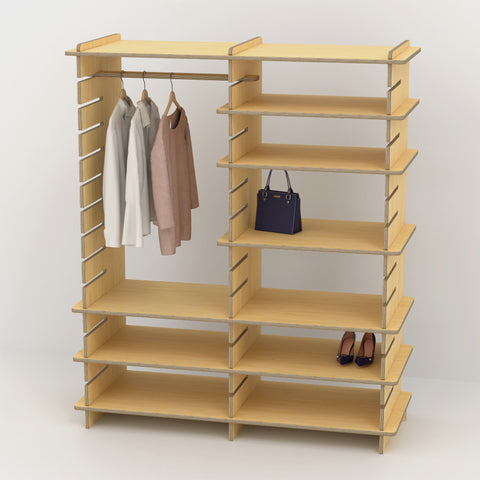 Shelvr Double Bay Clothing Rack | H1835 x D590mm