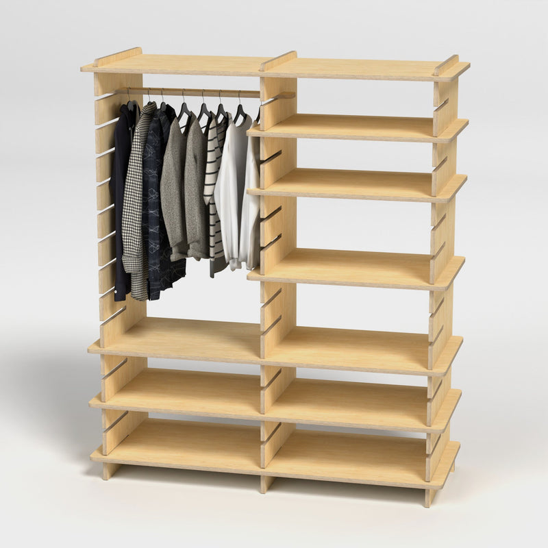 Shelvr Double Bay Clothing Rack | H1835 x D590mm