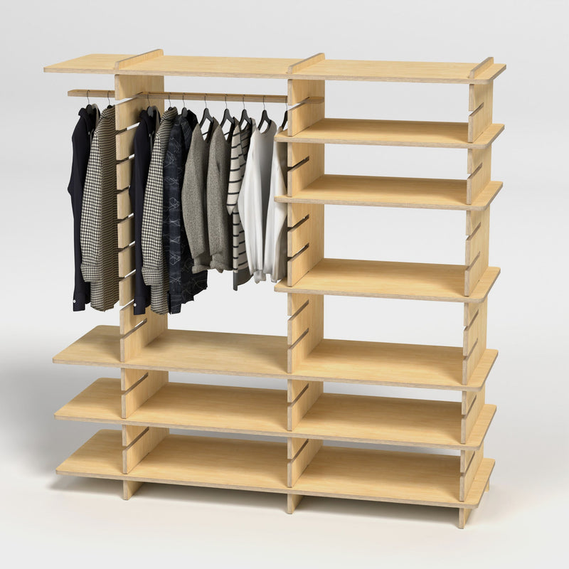 Shelvr Double Bay Clothing Rack | H1835 x D590mm