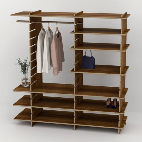 Shelvr Double Bay Clothing Rack | H1835 x D590mm