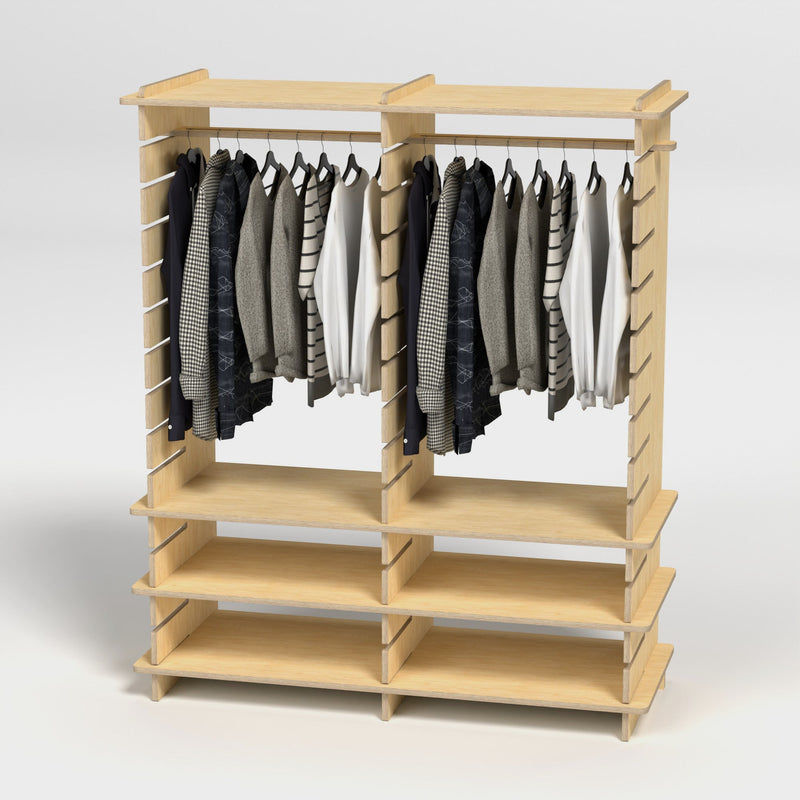 Shelvr Double Bay Clothing Rack | H1835 x D590mm