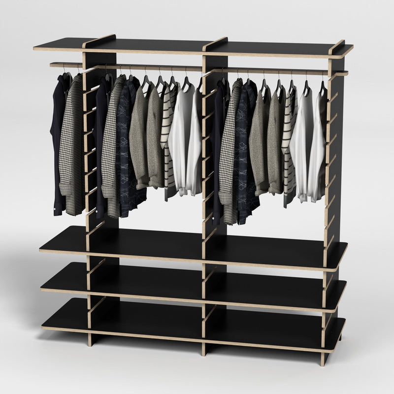 Shelvr Double Bay Clothing Rack | H1835 x D590mm