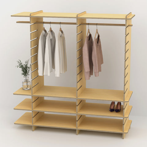 Shelvr Double Bay Clothing Rack | H1835 x D590mm