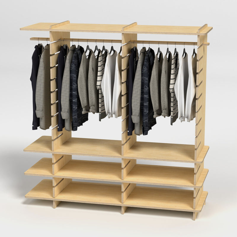 Shelvr Double Bay Clothing Rack | H1835 x D590mm