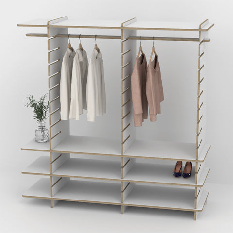 Shelvr Double Bay Clothing Rack | H1835 x D590mm