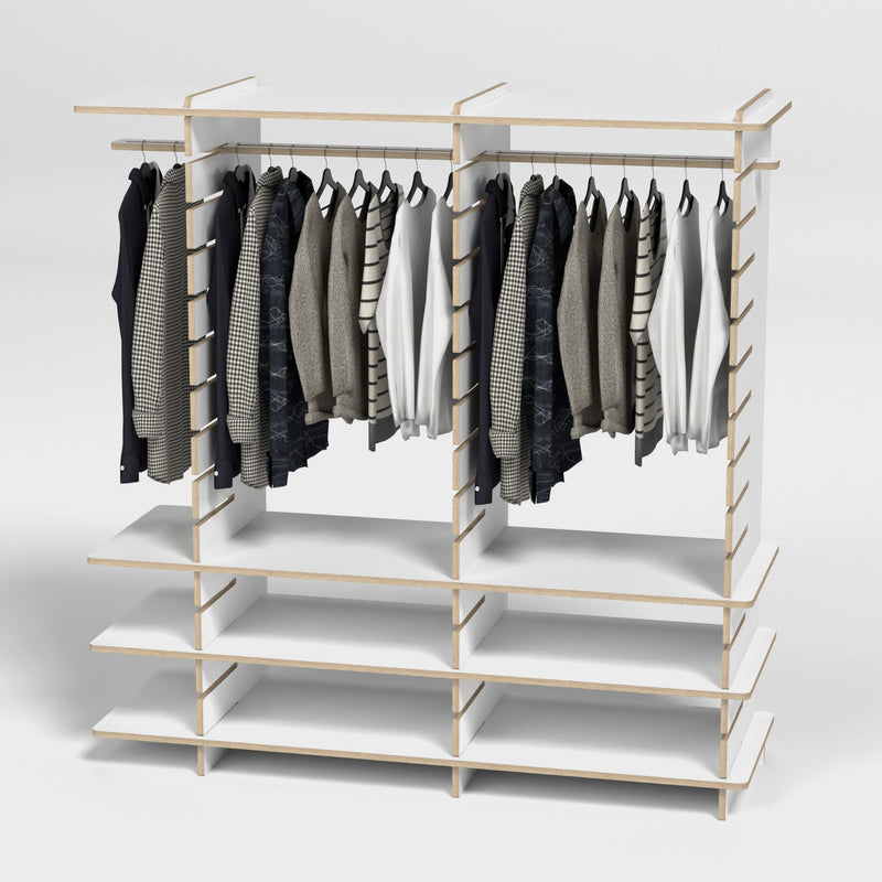 Shelvr Double Bay Clothing Rack | H1835 x D590mm