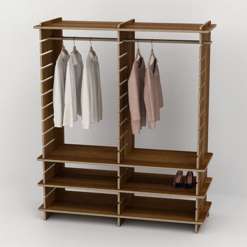 Shelvr Double Bay Clothing Rack | H1835 x D590mm