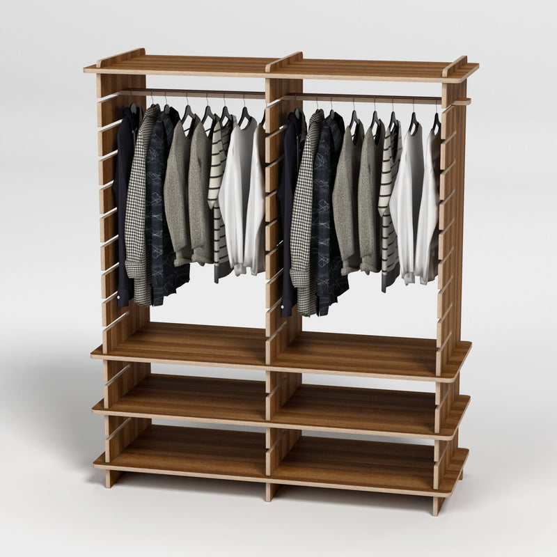 Shelvr Double Bay Clothing Rack | H1835 x D590mm