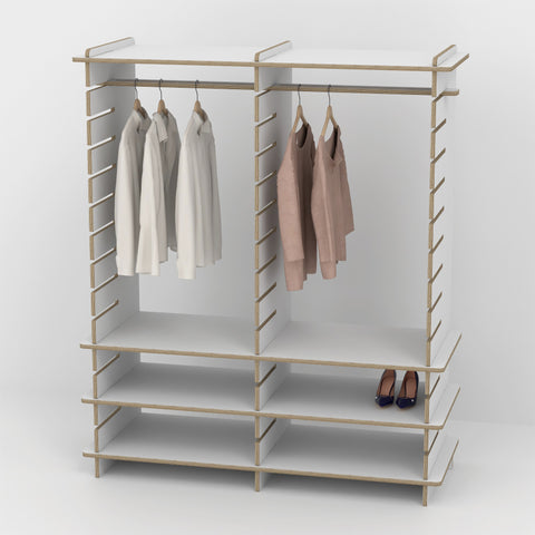 Shelvr Double Bay Clothing Rack | H1835 x D590mm