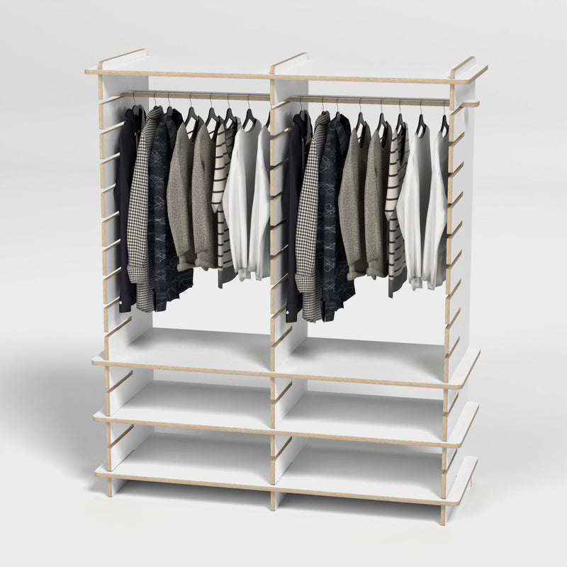 Shelvr Double Bay Clothing Rack | H1835 x D590mm