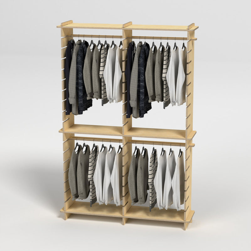 Shelvr Double Bay Clothing Rack | H2315 x D390mm