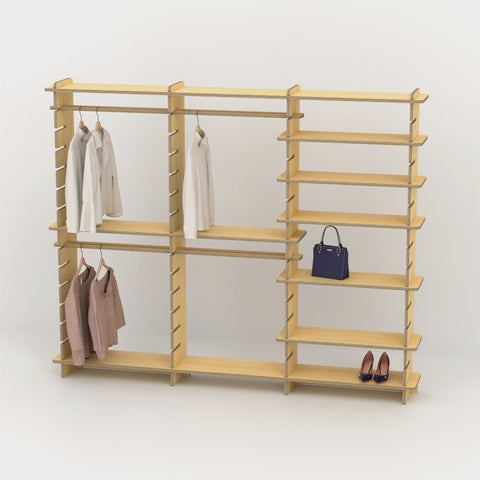 Shelvr Triple Bay Clothing Rack | H1835 x D290mm