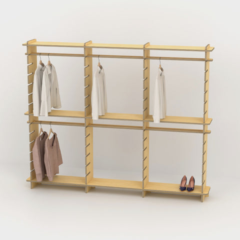 Shelvr Triple Bay Clothing Rack | H1835 x D290mm