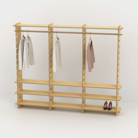 Shelvr Triple Bay Clothing Rack | H1835 x D290mm