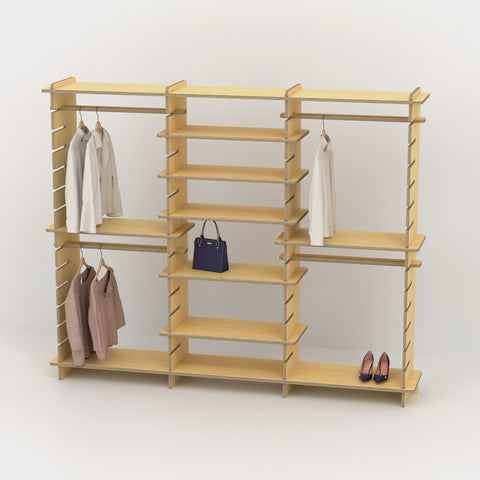 Shelvr Triple Bay Clothing Rack | H1835 x D390mm