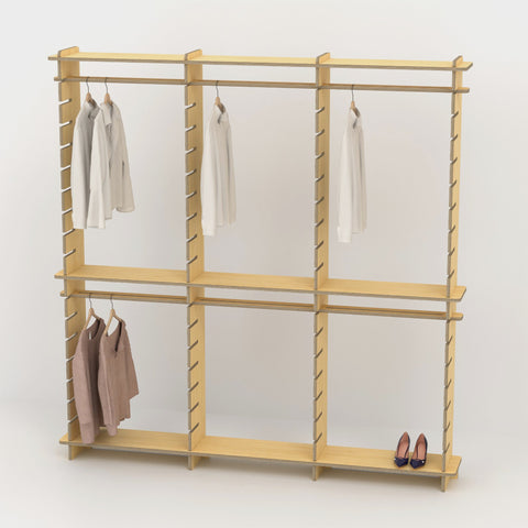 Shelvr Triple Bay Clothing Rack | H2315 x D290mm