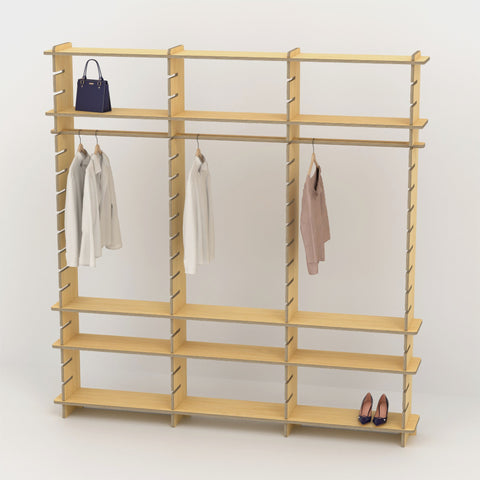 Shelvr Triple Bay Clothing Rack | H2315 x D290mm