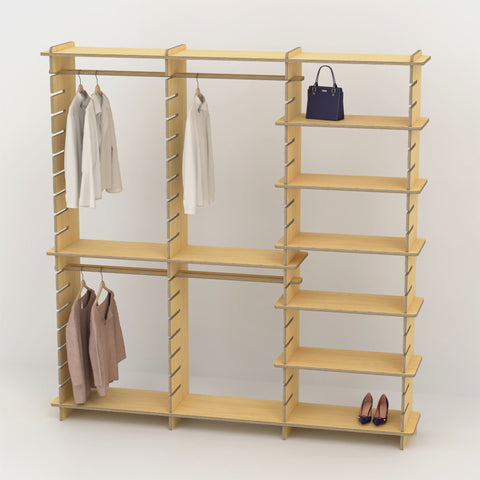 Shelvr Triple Bay Clothing Rack | H2315 x D390mm