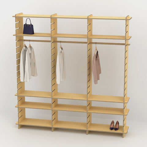 Shelvr Triple Bay Clothing Rack | H2315 x D390mm