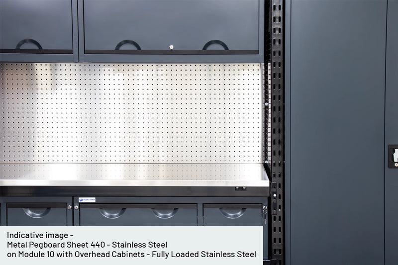 Metal Pegboard Sheet 2400 x 1200 - Stainless Steel