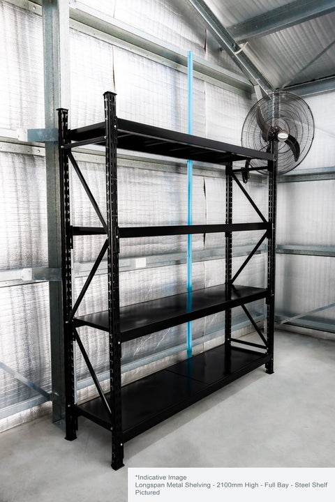 Longspan Metal Shelving - 4200mm High - Add-On Bay - Mesh Shelf